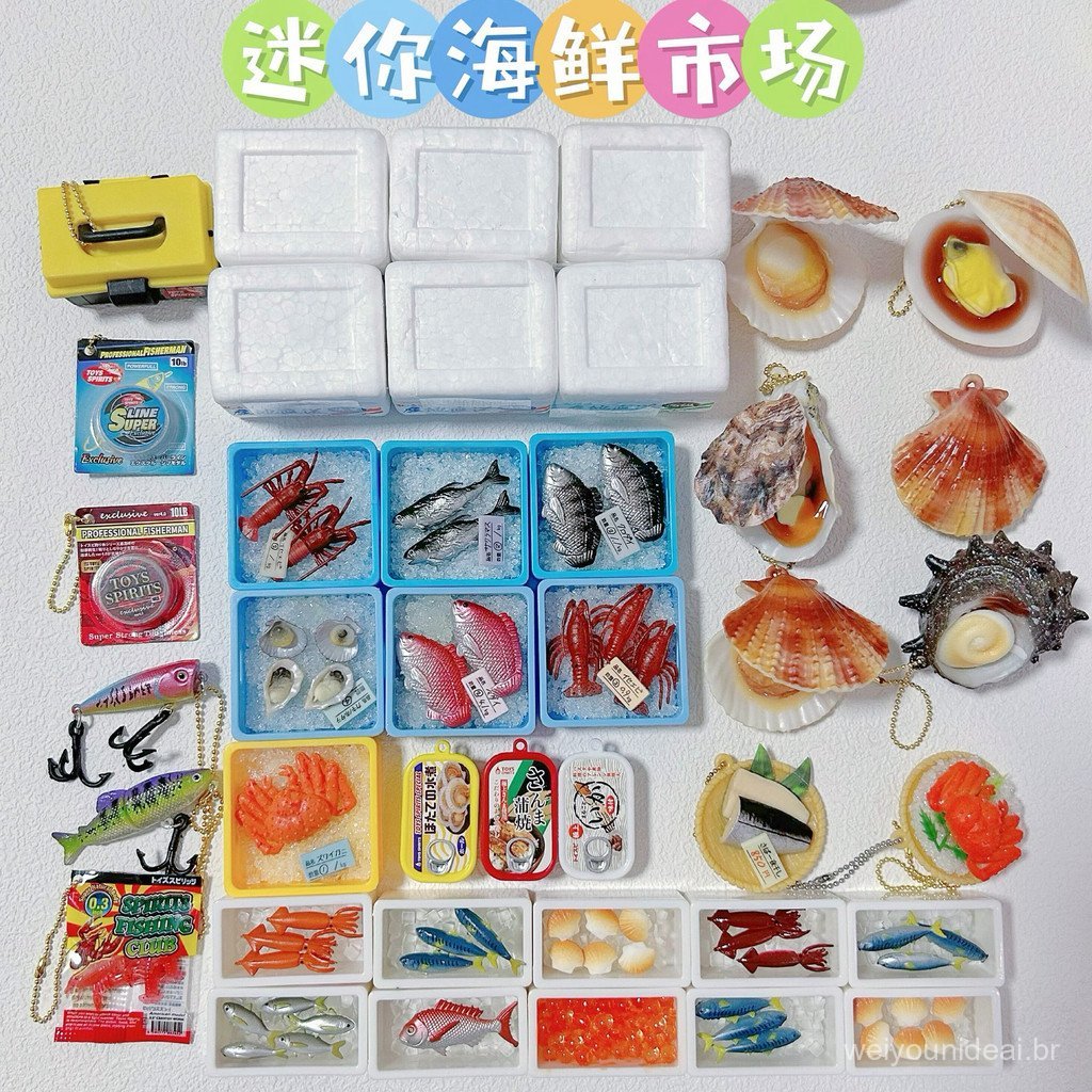 Novidade em estoque: Brinquedo Squishy Gashapon J.DREAM Mercado de Frutos do Mar do Japão, Prato Deluxe de Sushi e Sashi
