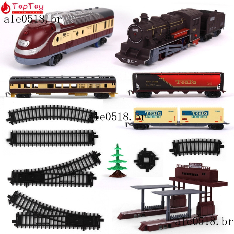 Modelos de Locomotiva Elétrica Brinquedos Com Acessórios de Carro e Trilho Monte e Combine Livremente Crianças Presentes