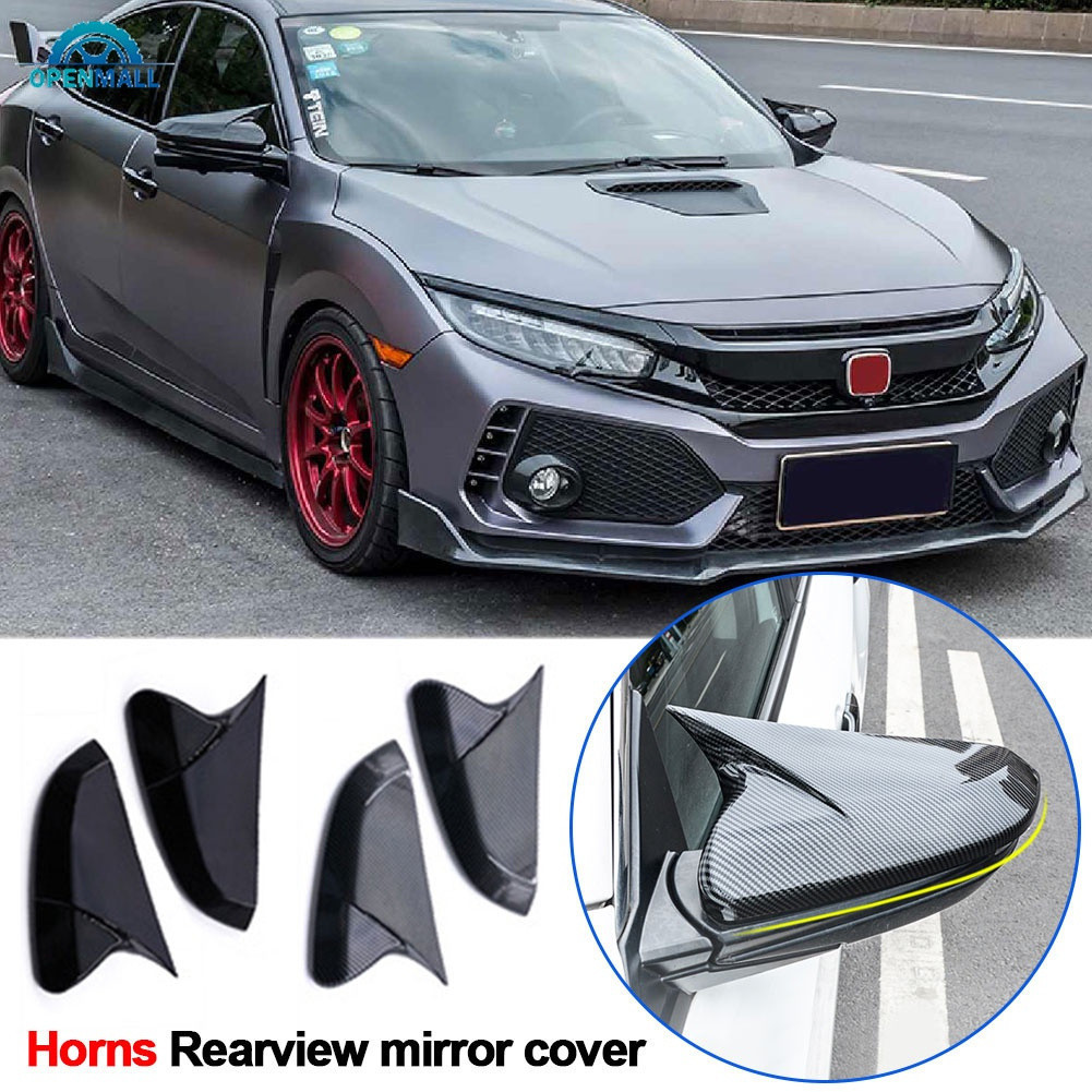 Par de Capas de Espelho Estilo Carbono OM para Honda Civic 10ª Geração 2016-2020 ABS M1KH