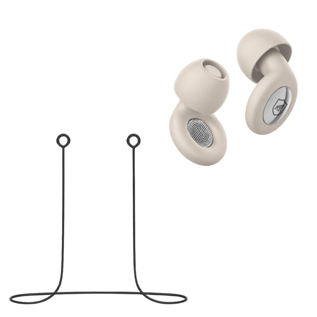 Kit Cordão Anti-Perda + Tampões de Ouvido Earplugs Shield Calm com Tubo Filtro Acústico - Bege - Gshield
