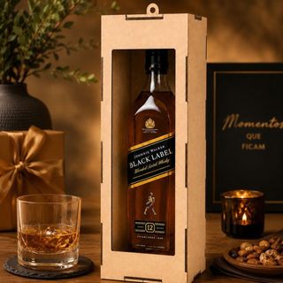 Caixa Suporte para Whisky MDF 3mm Com Espaço Para Cadeado personalizado com nome logo inciais