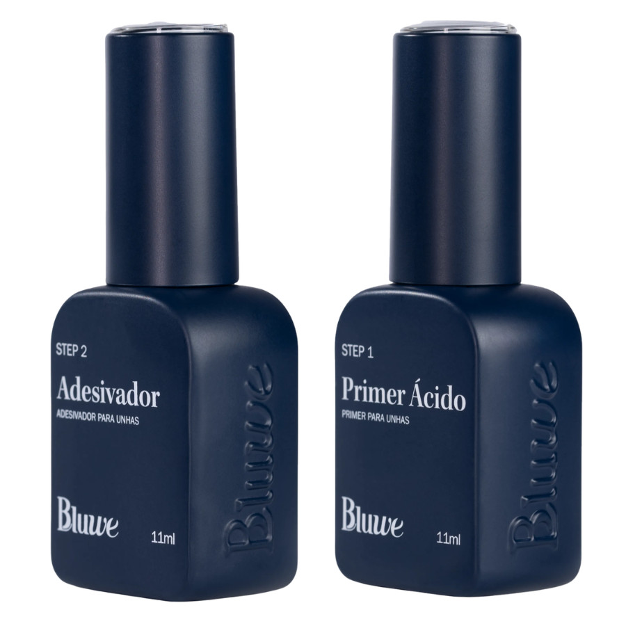 Primer Ácido Step 1 11ml E Adesivador Step 2 11ml Bluwe Preparadores Alongamento Unha Gel Molde F1