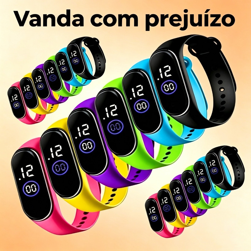 Atacado [M4] Kit 20/30/40/50 unidades Relógio Esporte Led à prova d'agua unissex aleatório Relógio novo