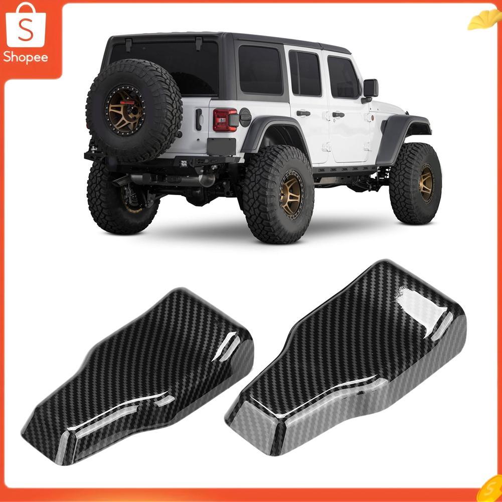 Hap estilo fibra de carbono porta traseira dobradiça capa guarnição se encaixa para jeep wrangler jl 2018 +