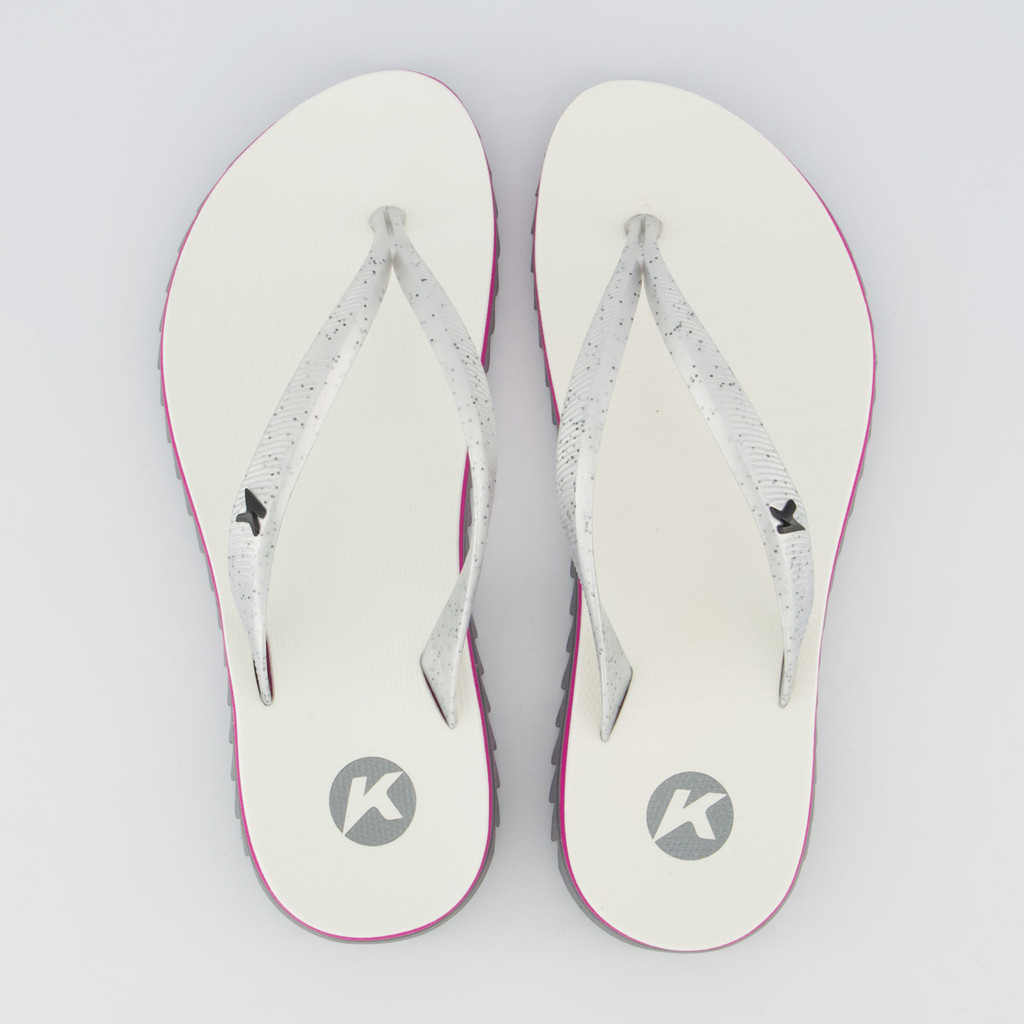 Chinelo Kenner Ibiza Feminino Branco e Cinza
