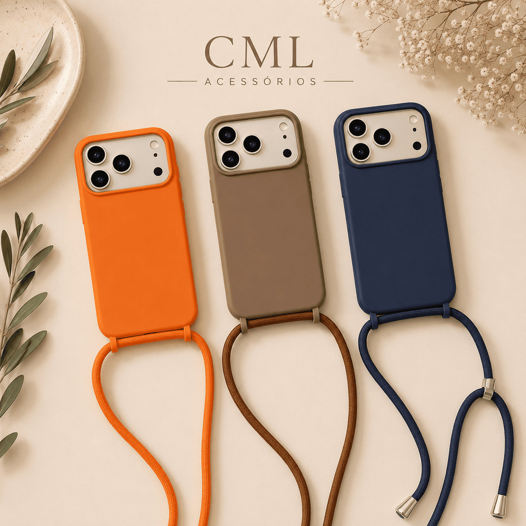 Capinha Crossbody para iP 11 ao 15 ✨ Alça Ajustável e Design Moderno