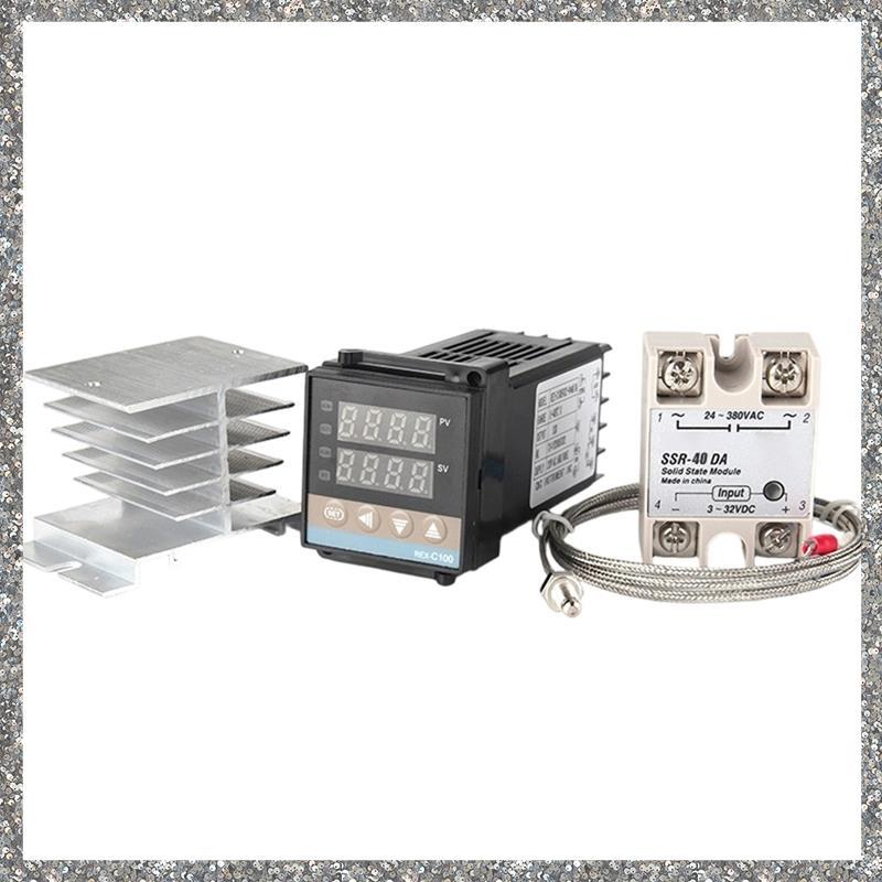 - C100 Controlador De Temperatura Do Termostato PID Digital Com Dissipador De Calor/40DA SSR Relé/Sonda Termopar K
