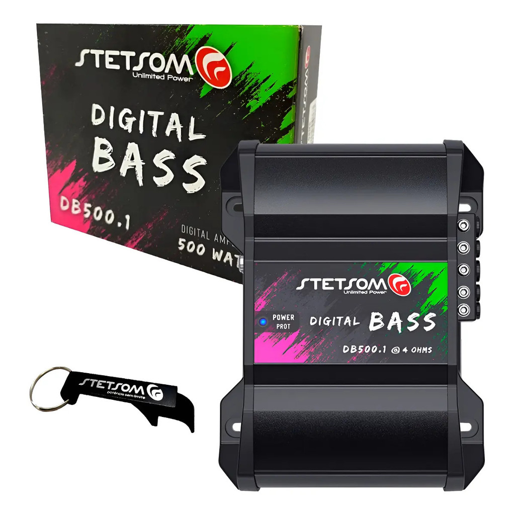 Modulo Amplificador Stetsom DB500.1 Digital Bass 500w Rms 4 Ohms Som Automotivo Subwoofer