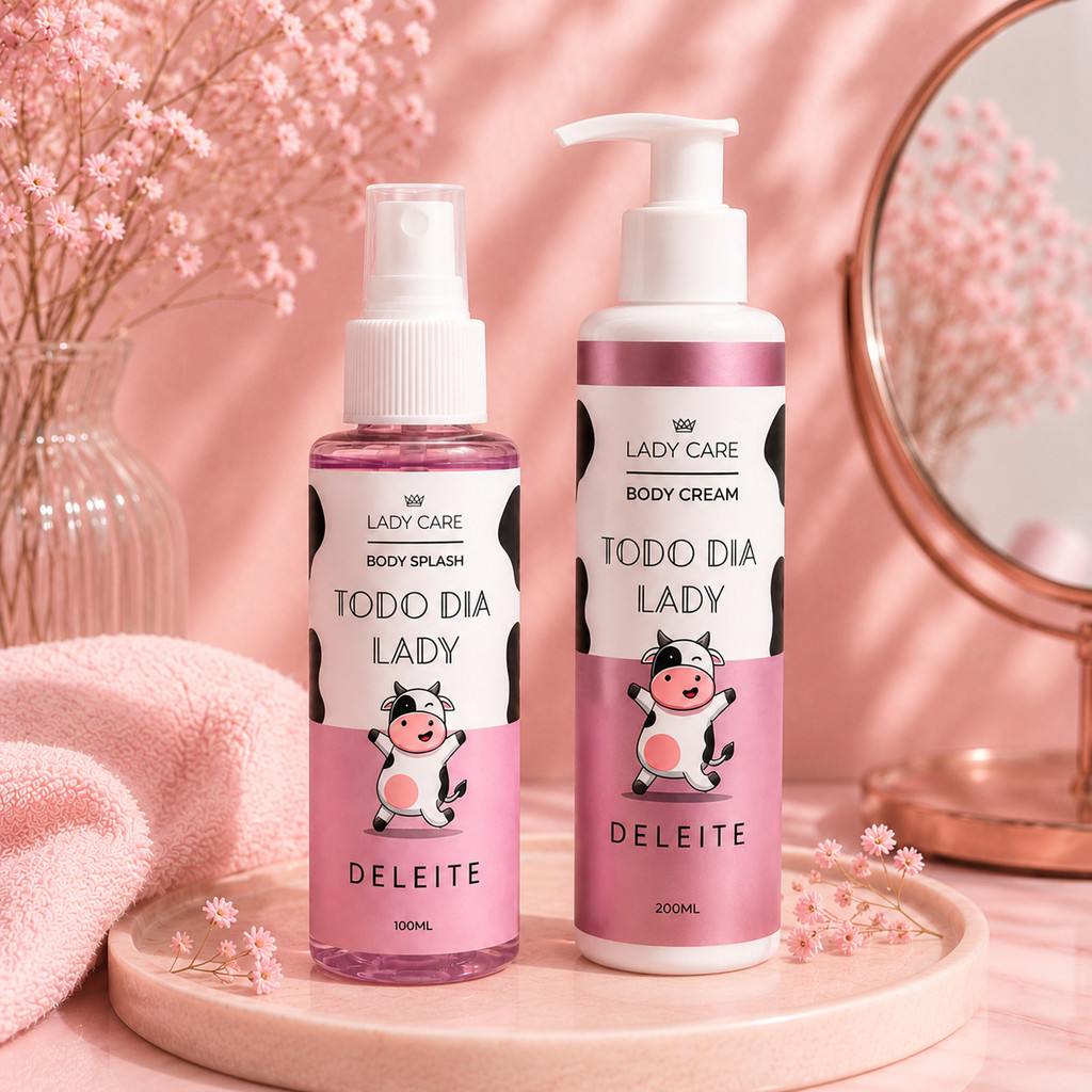 Kit Body Splash + Body Cream Todo Dia Lady Deleite Lady Care Hidratação e Perfume Corporal