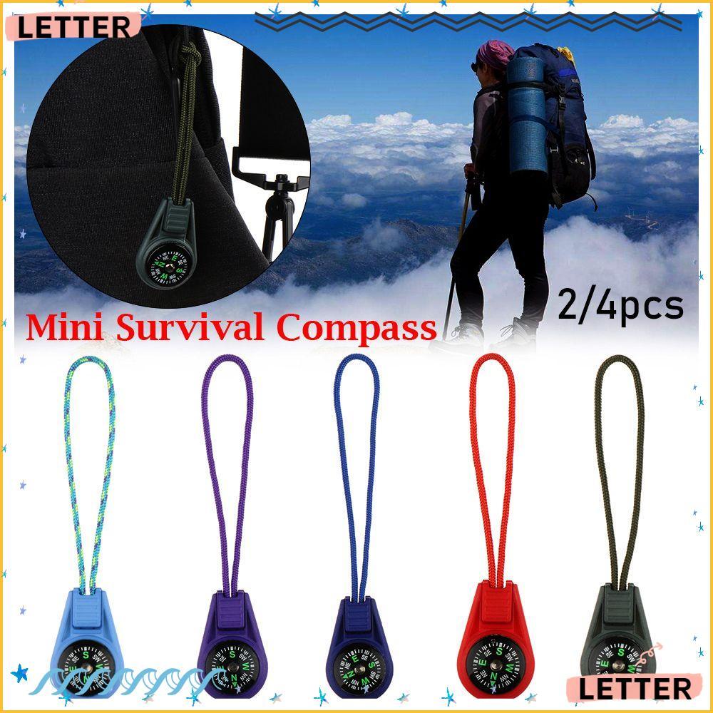 Carta 2/4 Pcs Mini Bússola Plástico Paracord Pulseira Peças Camping Caminhadas EDC Ferramentas Ao Ar Livre