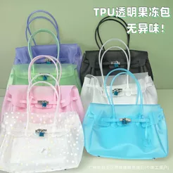 JellyFirkin Jelly Bag TPU Transparente Jelly Polka Dot Bolsa de Ombro Mesmo Estilo Sacola