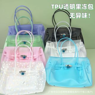 JellyFirkin Jelly Bag TPU Transparente Jelly Polka Dot Bolsa de Ombro Mesmo Estilo Sacola