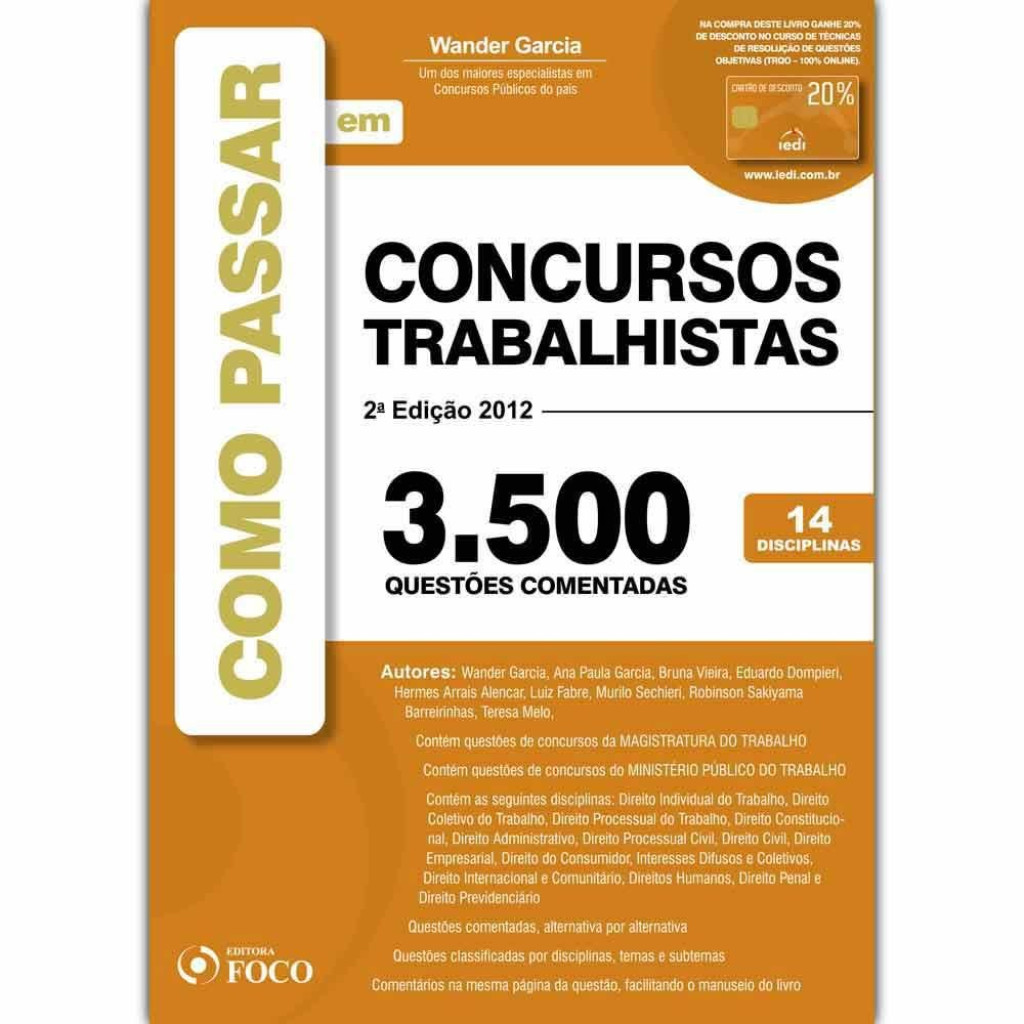 Como Passar em Concursos Trabalhistas: 3.500 Questões Comentadas