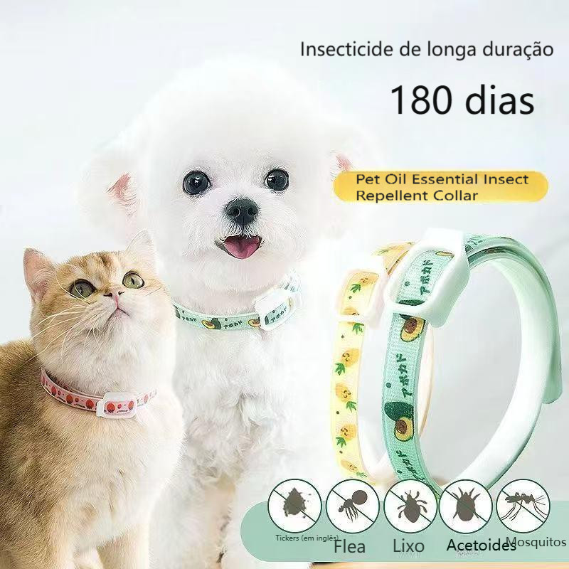 Coleira Anti-pulgas para animais de estimação, repelente de alta eficiência, 6 meses de proteção à prova d