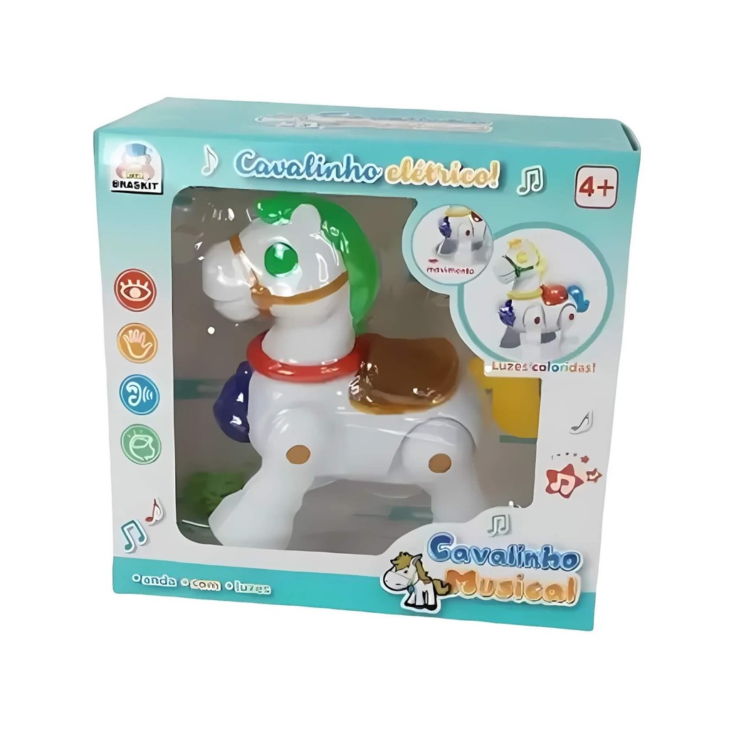 Brinquedo Infantil Cavalinho Musical com Luz e Som Braskit - 1802