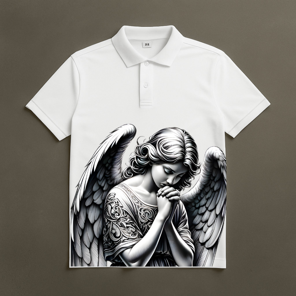 Camisa Polo Angelical Seraphim de Manga Curta Masculina, Casual