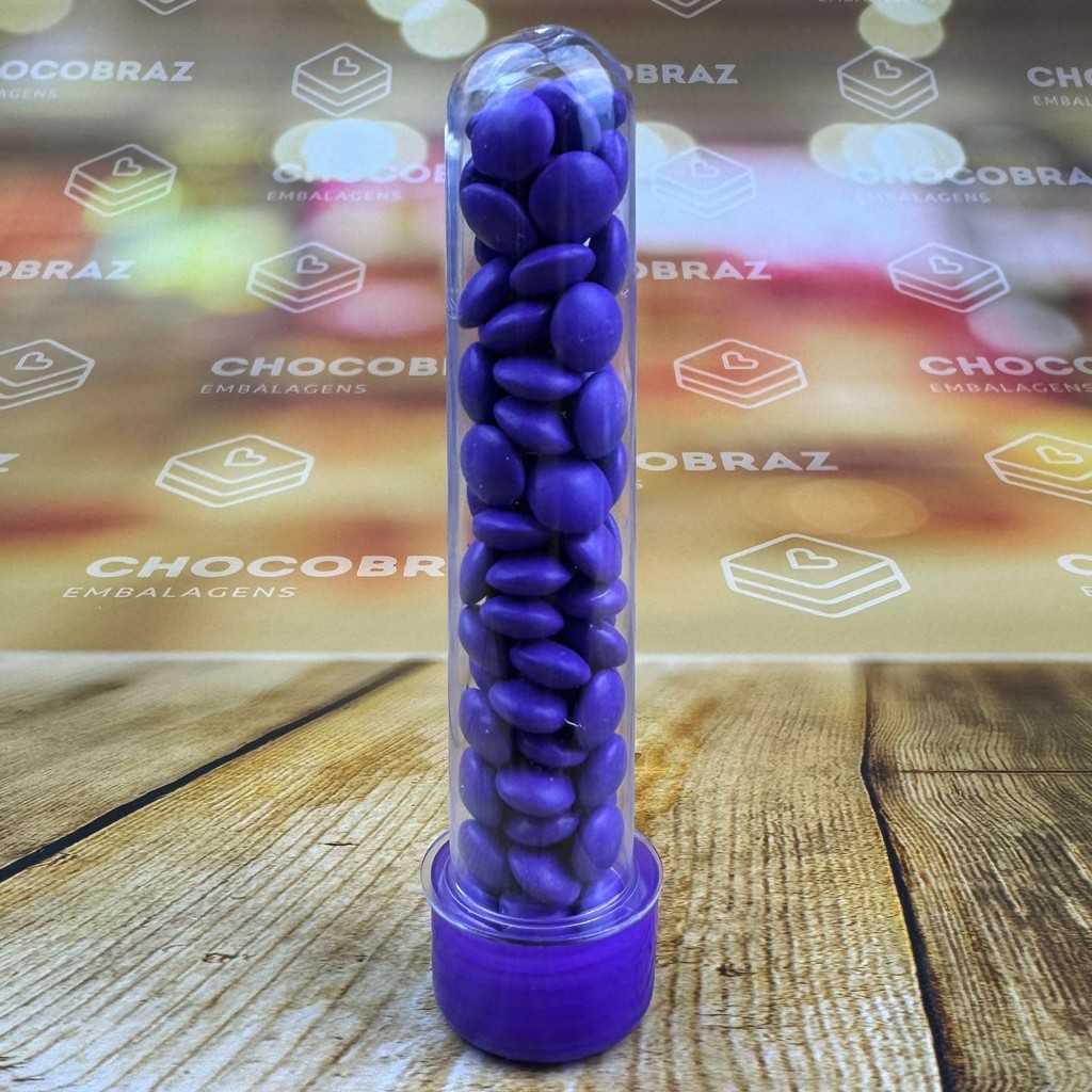 10~50  TUBETE ACRÍLICO LEMBRANCINHAS 13CM COM TAMPA ROXA em Oferta na Shopee