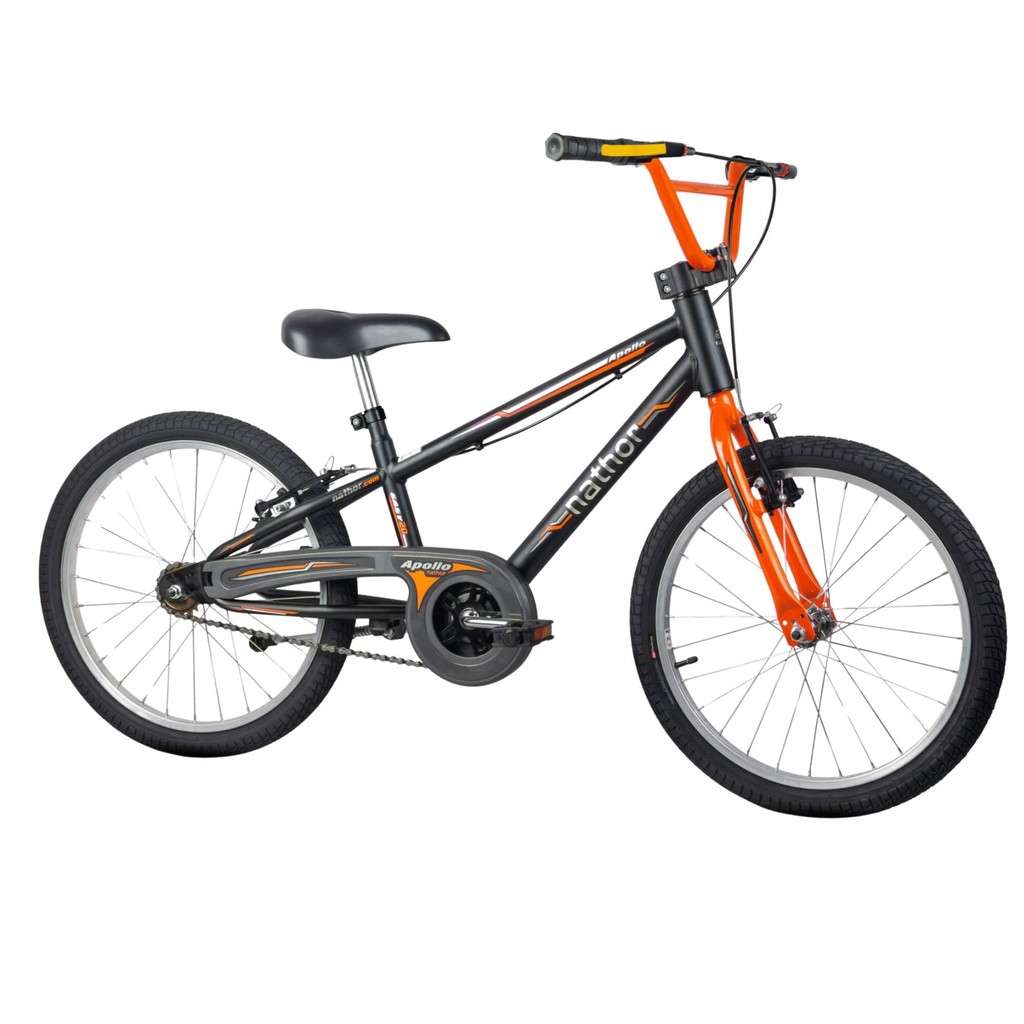 Bicicleta Infantil Aro 20" Apollo Preto e Laranja Nathor - 101200160015