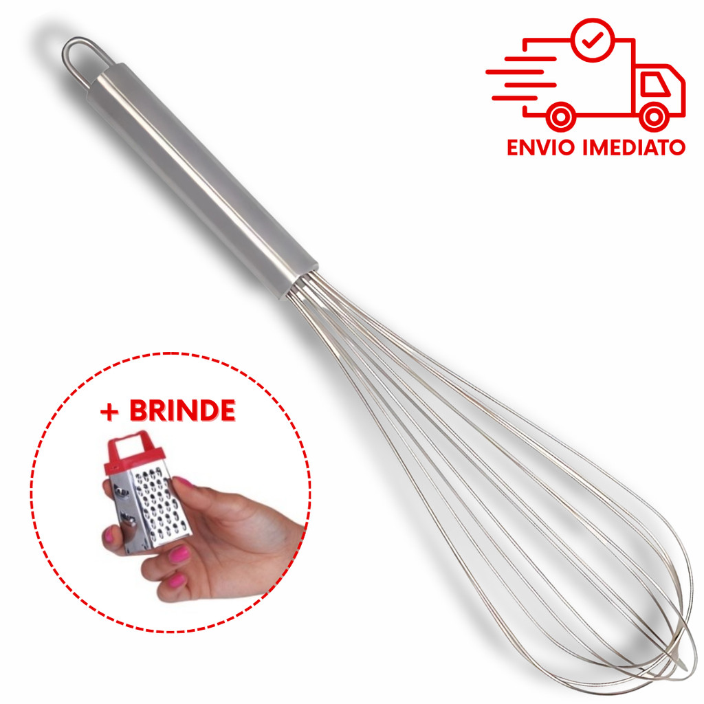 Batedor De Claras em Neve Ovos Fue Profissional Fouet Para Massas Cabo Reforcado 30cm Inox Qualidade