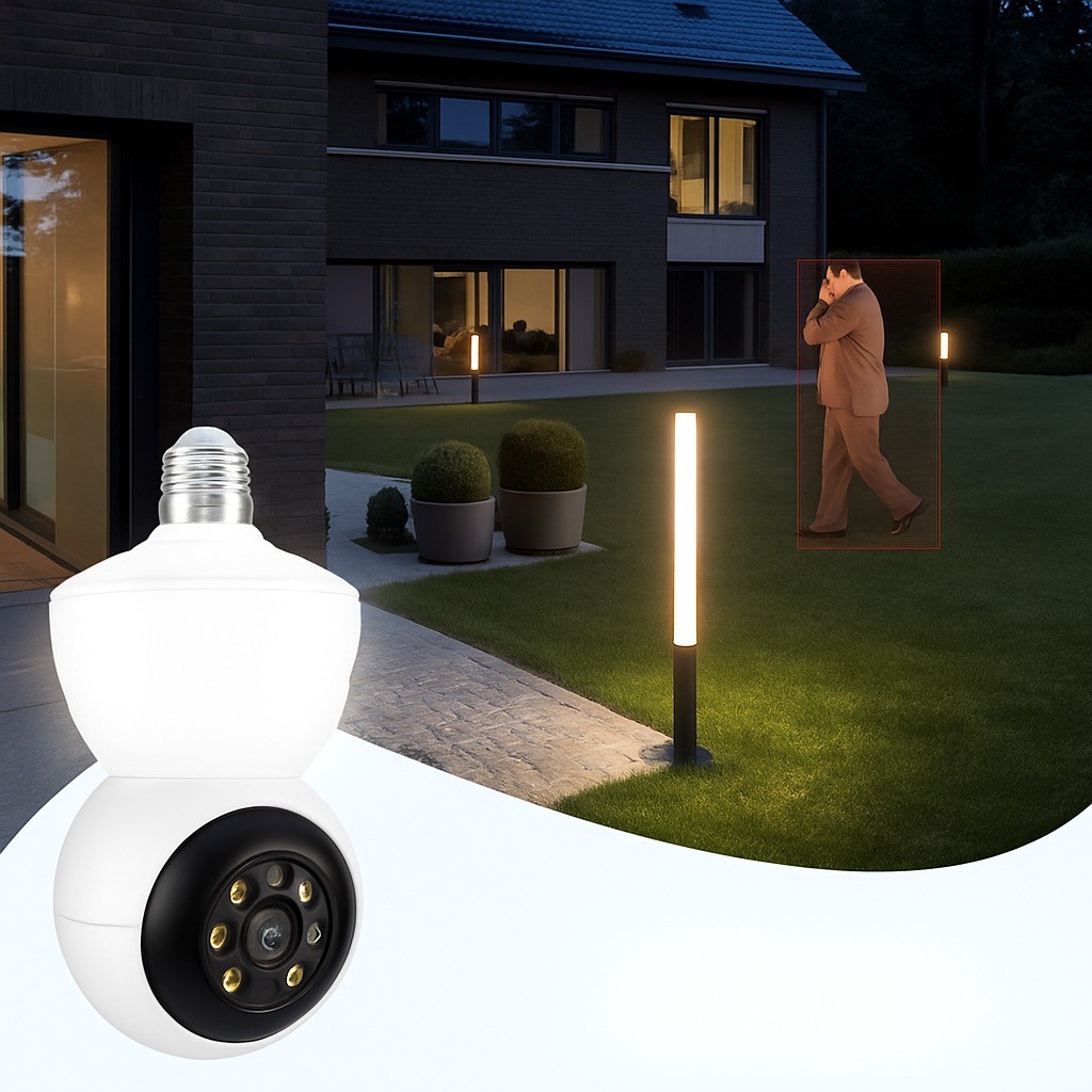 Nova - Câmera Lâmpada Luminária LED App Ziicam Wifi Segurança 360 IP Full Hd Panorâmica em Oferta na Shopee