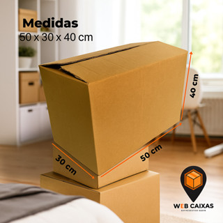 10 Caixas Papelão Mudança Grande 50x30x40 CM (Resistente/Organização) em Oferta na Shopee