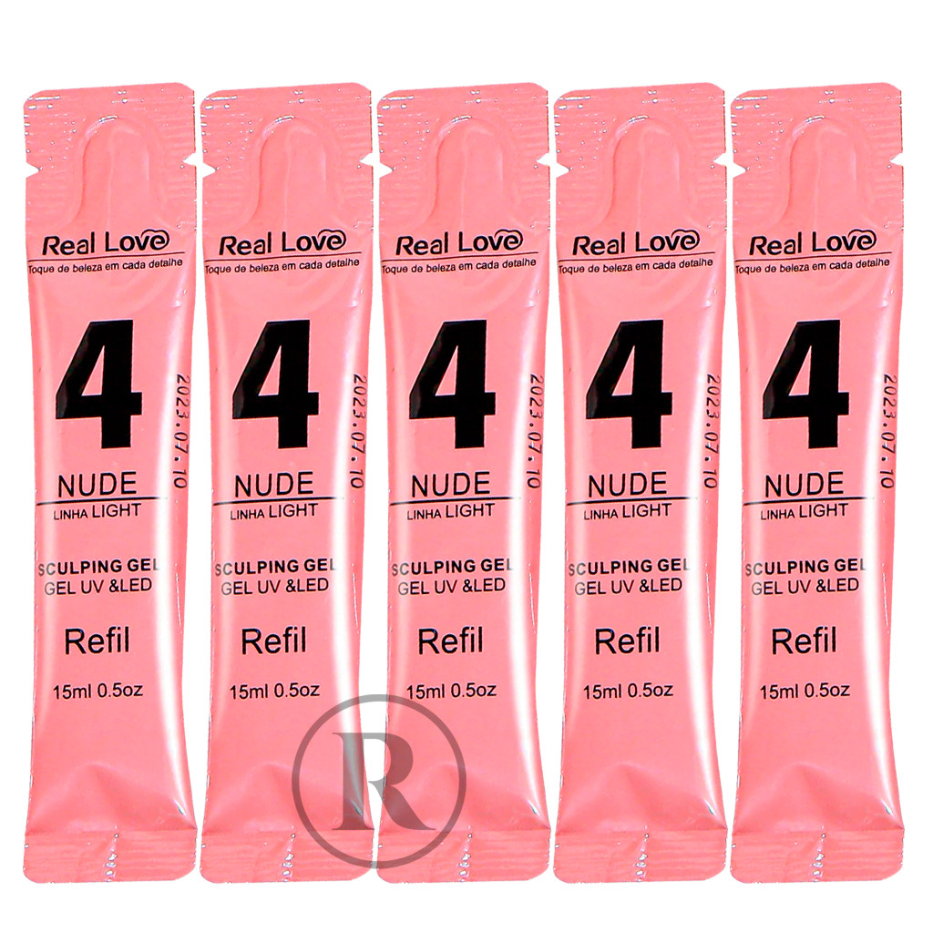 5 Refil Gel 4 Nude Real Love para Unhas 15ml em Oferta na Shopee