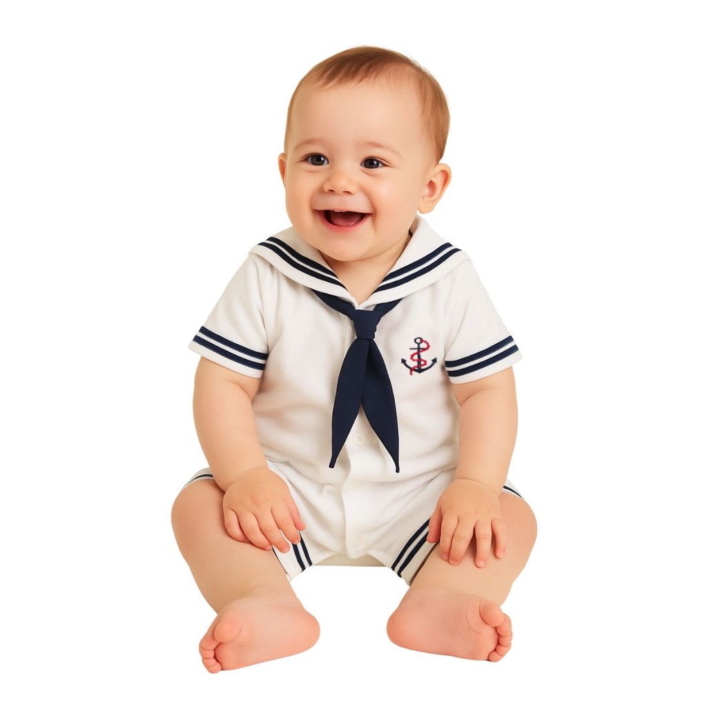 Macacão Infantil Menino Marinheiro Bebe Fantasia em Oferta na Shopee
