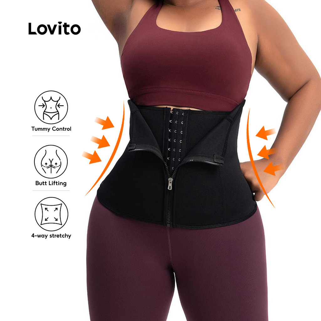 Lovito Modelador De Pele Macia Casual Com Zíper Modelador De Verão/primavera Para Mulheres LNE75060