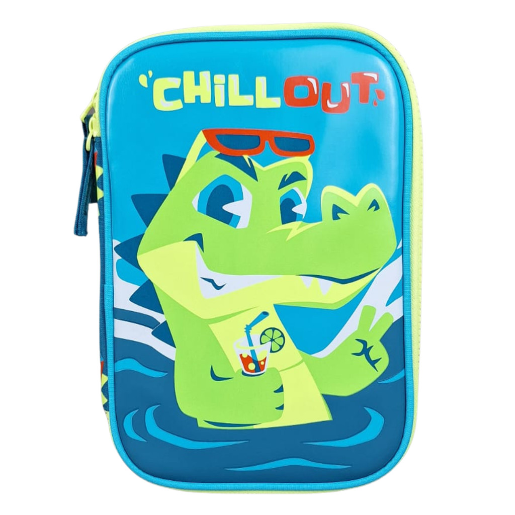 Estojo Grande Escolar Infantil Menino Jacare Relax  - Puket