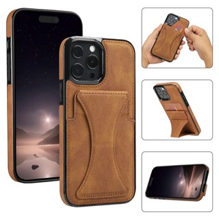 Dobrável Suporte Slot Para Cartão Caso De Couro iPhone 17 16 15 14 13 12 11 Pro Max 13 Mini XR X XS 7 8 Plus 16e 17 Ar C em Oferta na Shopee