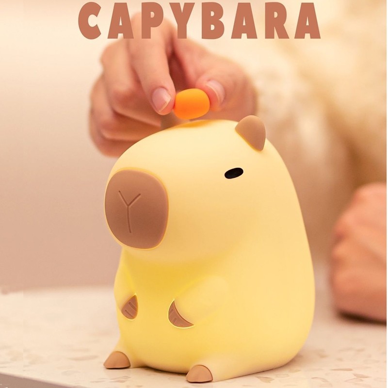 Luminária Capybara Silicone Night Light USB Luz Nocturna Recarregável LUMINARIA Tiktok Li
