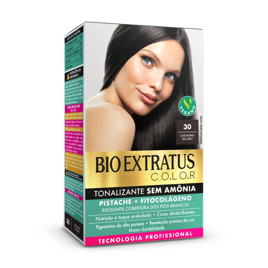 Kit Tonalizante Bio Extratus Color 30 - Castanho Escuro em Oferta na Shopee