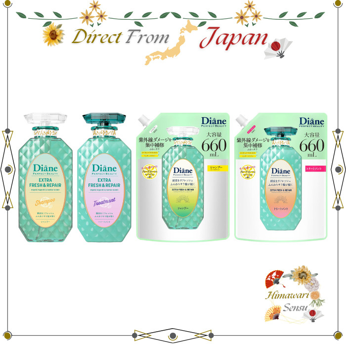 Diane Extra Fresh & Repair Shampoo & Treatment Grapefruit & Peppermint【 Direct from Japan 】