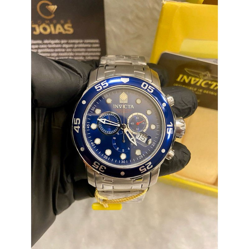Relógio Invicta Pro Diver 0070 Aço Inox Completo Com N.f Black, com caixa