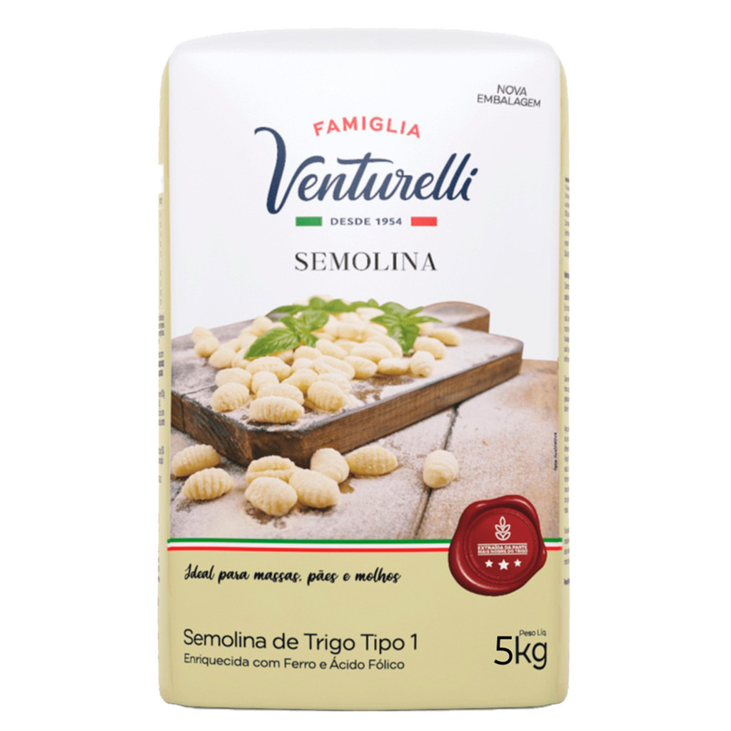 Semolina de Trigo Premium Famiglia Venturelli 5 kg em Oferta na Shopee