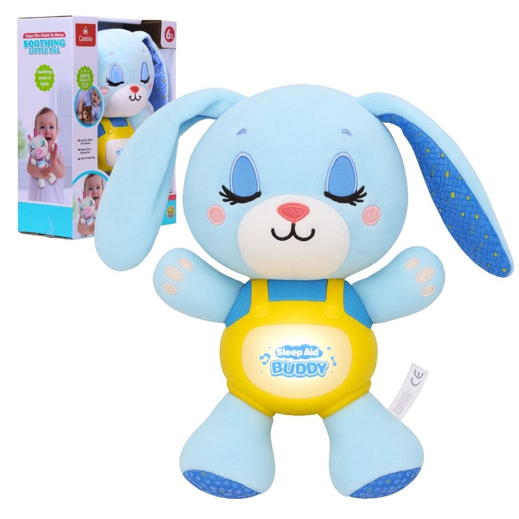 Pelúcia Interativa Luz e Som Coelho De Ninar - Castela em Oferta na Shopee