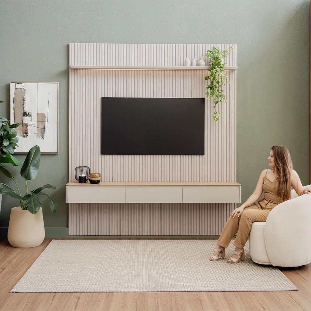 Painel Ripado Modular 2,20m Nicho Curvo Led Linea Brasil em Oferta na Shopee