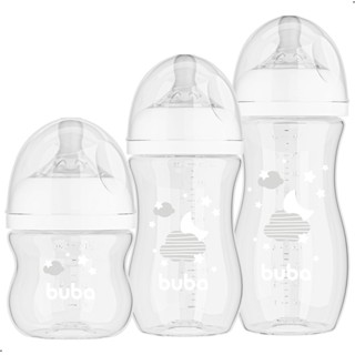 Kit 3 Mamadeiras Anticólica Buba 120ml, 270ml e 330ml Easy Flow Nunvem em Oferta na Shopee