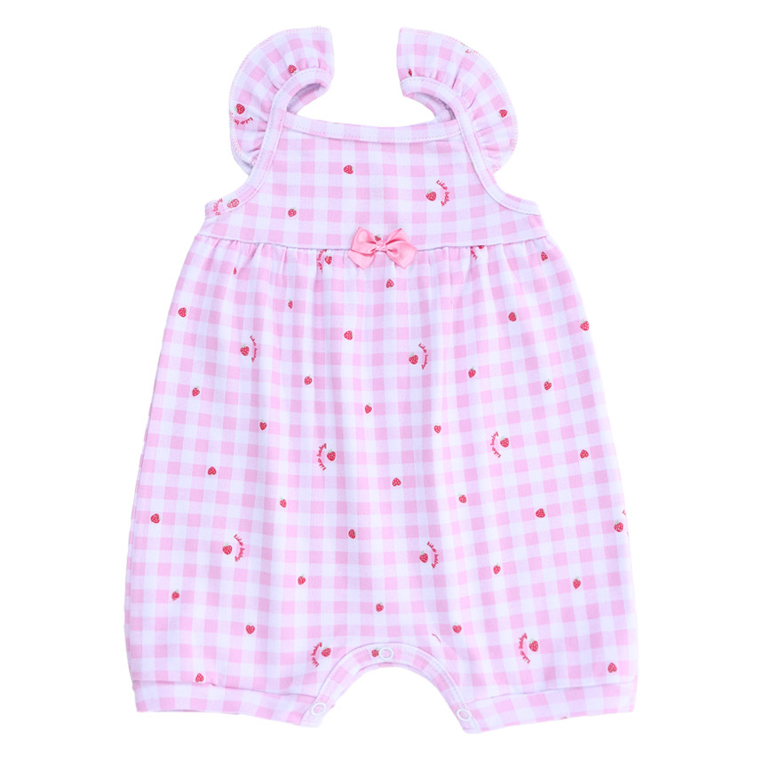 Macacão Bebê Kiko Baby Alça Suedine Estampa Morangos em Oferta na Shopee