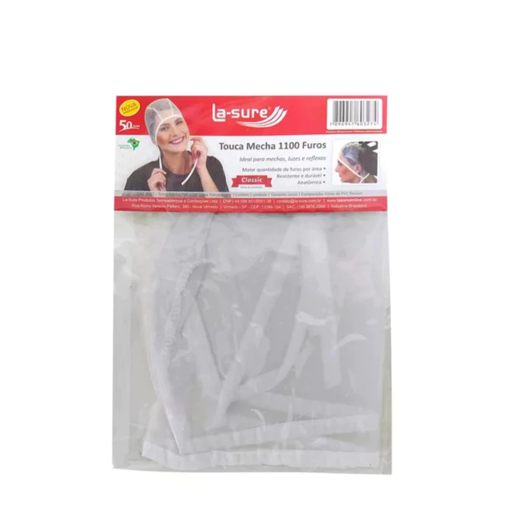 Touca para Mechas Reflexo PVC Transparente La-sure com 1100 Furos em Oferta na Shopee