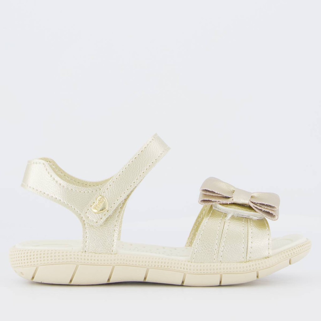 Sandália Klin Tic Tac Infantil Dourada e Branca em Oferta na Shopee