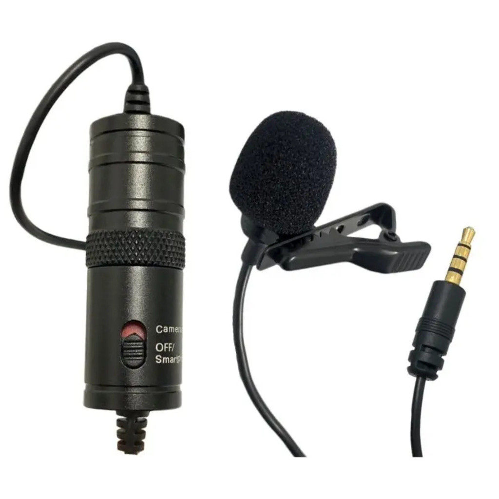 Microfone De Lapela Custom Sound Omnidirecional Cs1l Cor Preto