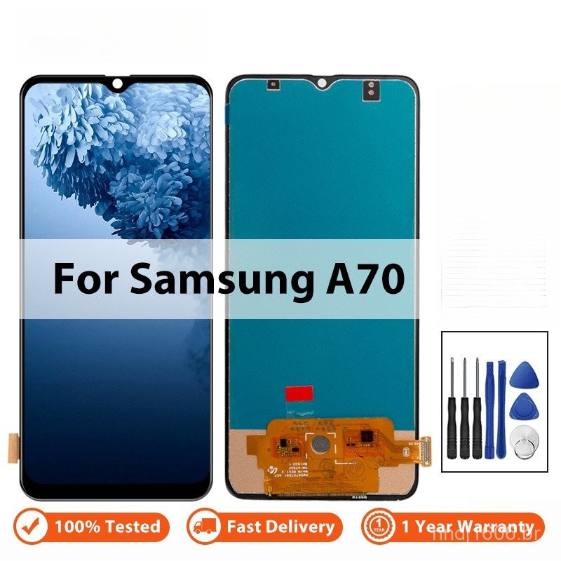 Tela LCD Touch Screen Digitizer para Samsung Galaxy A70 A705 A705F, Peça de Substituição ZBC2 5WUA
