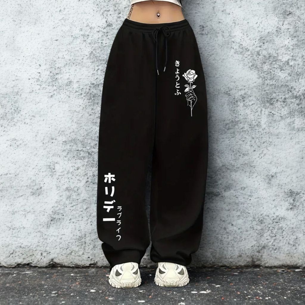 Calça Moletom Jogger Modelo Despojado Confortável Moda Urbana Rose Unissex Tecido Flanelado De Algodão