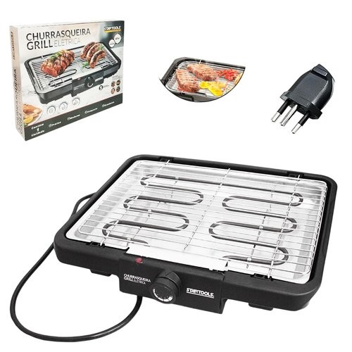 Churrasqueira Eletrica Grill Antiaderrapante Grelha Removivel Facil Limpeza