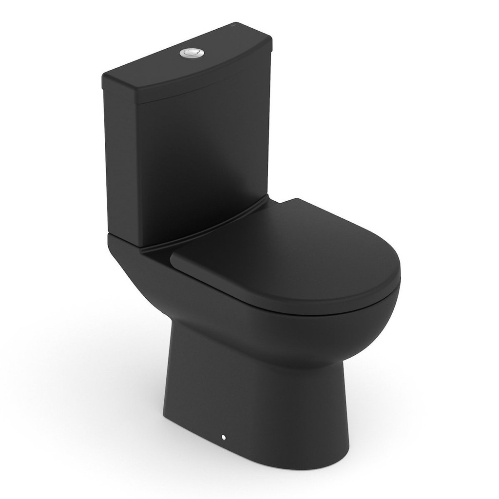 Kit de Bacia com Caixa Acoplada com Assento Termofixo e Itens de Instalação Smart Celite Preto/Matte Black Matte Black