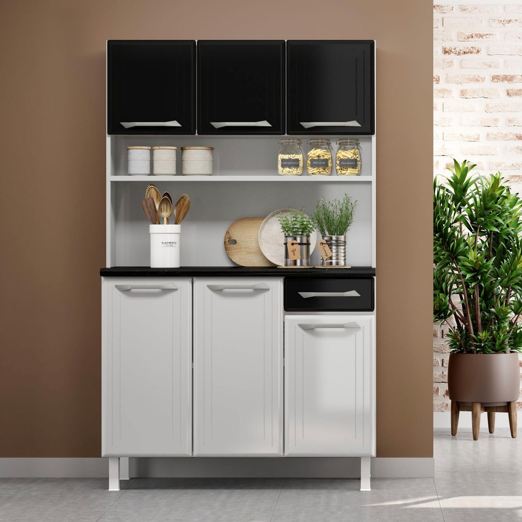 Armário de Cozinha em Aço Triplo Topázio Smart  Branco/Preto em Oferta na Shopee