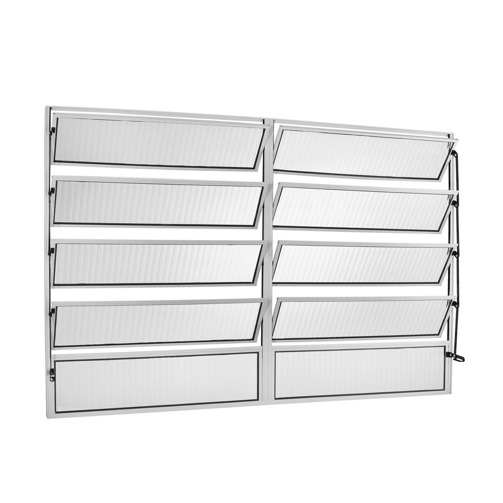 Janela de Alumínio Basculante 100x120cm 2 Secções 5 Básculas Ecosul Esquadrisul em Oferta na Shopee