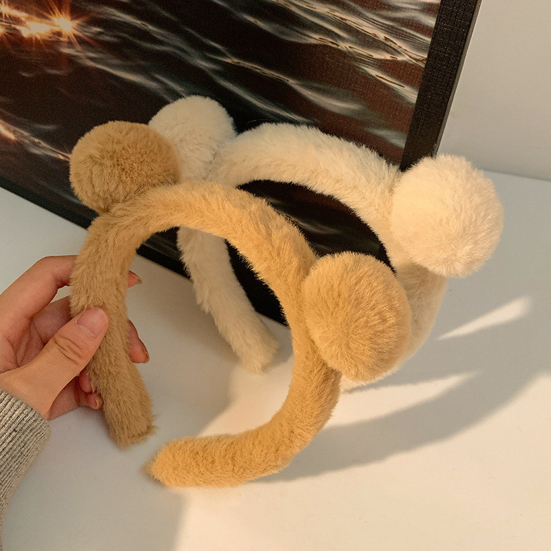 Tiara Orelha Urso Pelúcia Acessório Fofo Faixa de Cabelo