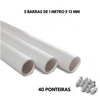 Kit 5 Poleiros plásticos de 1 metro/ 13 mm para gaiola e 40 ponteiras em Oferta na Shopee
